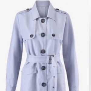 Cabi Tanner Trench Coat Periwinkle Blue Silver Lake